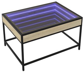 Sonoma tölgy végtelen hatású LED-es dohányzóasztal 70x50x41 cm