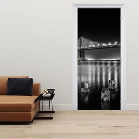 Fotótapéta ajtóra - Fekete-fehér híd (95x205cm)