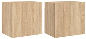 2 db sonoma tölgy szerelt fa fali TV-szekrény 40,5 x 30 x 40 cm