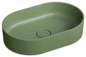 OMNIRES OVOUNOL - OVO 55x36 cm mosdó, dolomit, matt olíva