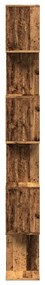 6 szintes antik fa színű fa elválasztó könyvespolc 70x24x193 cm