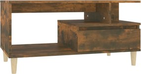 vidaXL füstös tölgy színű szerelt fa dohányzóasztal 90x49x45 cm