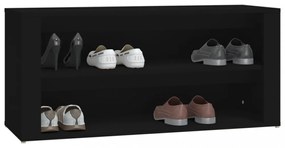 fekete szerelt fa cipőtartó 100x35x45 cm