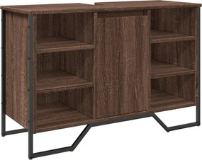 vidaXL barna tölgy szerelt fa fürdőszobai mosdószekrény 91x35x60 cm
