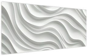 Kép - 3D fehér hullámok (120x50 cm)