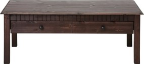 Linda sötétbarna 2 fiókos dohányzóasztal masszív fenyőfából - Støraa