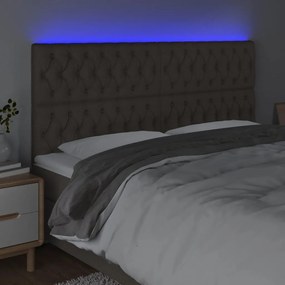 tópszínű szövet LED-es fejtámla 180x7x118/128 cm