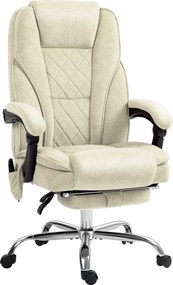 Vinsetto Masszázs és Fűtés Irodai Szék Ergonomikus Számítógépes Szék Állítható Magasságú Dőlésszöggel Drótkontrollal Összecsukható Lábpihentővel 360°-