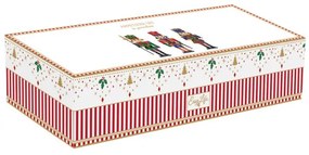 Diótörő porcelán csillag alakú kínáló tálka szett bambusztálcán, 4 részes, 34x12 cm, díszdobozban - Nutcrackers