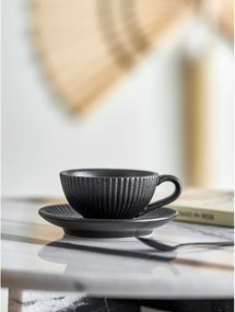 Fekete kerámia csésze cappucinóhoz 200 ml Neri – Bloomingville