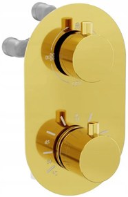 Mexen KAI - 3 kivezetésű, rejtett zuhanygarnitúra 6 az 1-ben, arany, 77602-50 szett