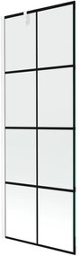 Mexen Next, kádparaván 1 szárny 70 x 150 cm, fix szárny, 6 mm átlátszó üveg fekete mintával, fehér profil, 895-070-000-00-77-20