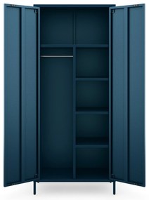 Gardróbszekrény FLAVIO, 800 x 1850 x 450 mm, Modern: sötétkék