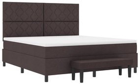 vidaXL Box Spring ágy matraccal és paddal sötétbarna 180x200 cm szövet