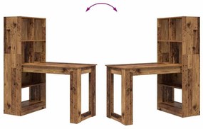 Asztal polcokkal tárolóval Öreg fa 122 x 67 x 145 cm Faanyag
