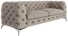 Szürkésbézs bársony kanapé 225 cm Chelsea – Ropez