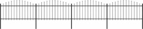 vidaXL fekete acélkerítés lándzsás tetejű 714,5 x 150 cm