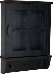 Szekrény, Kulcstartó Doboz 9 fa fekete, Sok Különböző Minta