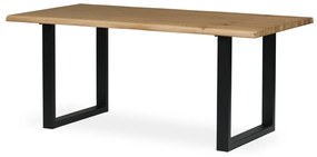Masă de dining din stejar masiv cu picioare metalice 180x90x75 cm. DS-U180