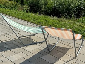 Összecsukható tengerparti napozóágy SAND, narancssárga csíkos