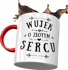 Piros bögre Bácsi bácsinak Ajándék fényképes nyomtatással