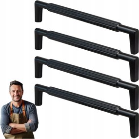 Bútorfogantyú fiókos szekrényhez Randi 160 mm fekete matt, 4db