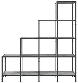 szürke sonoma szerelt fa és fém könyvszekrény 122 x 30 x 132 cm