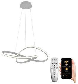 Brilagi - LED Dimmelhető csillár zsinóron COSMOWAVE LED/70W/230V 3000-6500K ezüst + távirányító