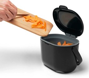 Caddy fekete-szürke komposztálható hulladék gyűjtő, 2,5 l - Addis