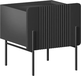 Malmi éjjeliszekrény fiókkal 45 cm - fekete matt / fekete lábak