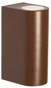 Kültéri fali lámpa rozsdabarna műanyag ovális 2-lámpás - Baleno