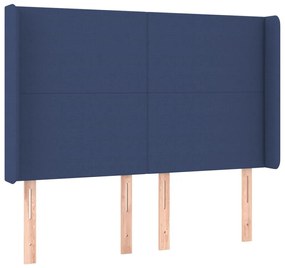 kék szövet LED-es fejtámla 147x16x118/128 cm