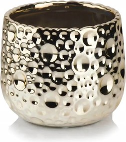 Arany színű kerámia gömb virágcserép 16 cm