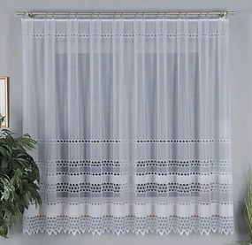 Mg Jacquard Függöny fehér 18669 400x180cm Kész Szalaggal M