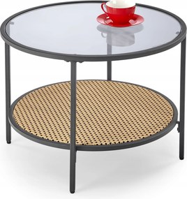 Pad, dohányzóasztal kerek füstölt üveg nappaliba, ágyba Dakota