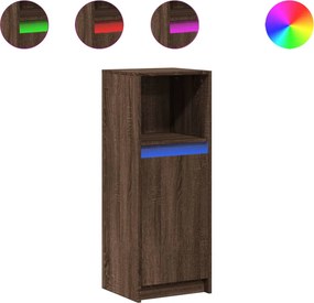 vidaXL barna tölgy szerelt fa tálalószekrény LED-del 38 x 34 x 100 cm