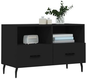fekete szerelt fa TV-szekrény 80 x 36 x 50 cm