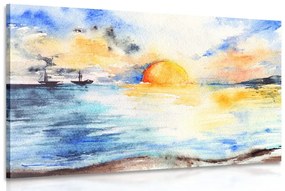 Kép naplemente a tengernél