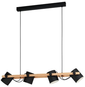 Eglo 43424 - Csillár zsinóron HORNWOOD 4xE27/28W/230V