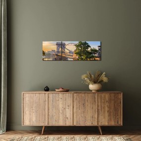 Kép - Híd a folyón, Budapest, Magyarország (órával) (90x30 cm)