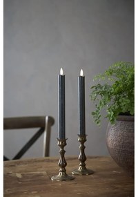 Flamme 2 db fekete LED viaszgyertya, magasság 25 cm - Star Trading