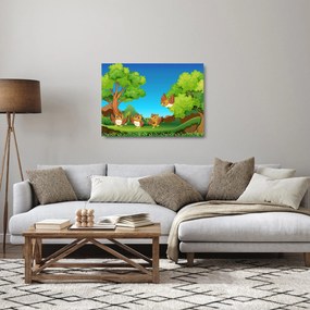 Kép - vidám baglyok (üvegen) (70x50 cm)