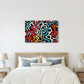 Grafikus absztrakciós kép (90x60 cm)