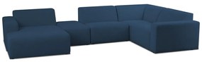 Sötétkék buklé sarokkanapé (U alakú) Roxy – Scandic