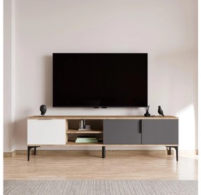 TV asztal/szekrény Tarza TV (fehér + antracit tölgy). 1108146