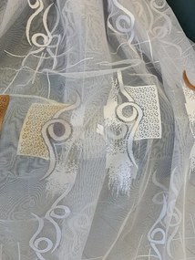 Kész függöny barna-fehér mintával 300x250 cm