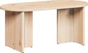 vidaXL Dohányzóasztal Természetes 80 x 39,5 x 35 cm Tömör fenyőfa