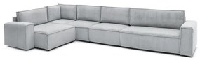 Világosszürke kordbársony sarokkanapé (bal oldali) Nihad modular – Bobochic Paris