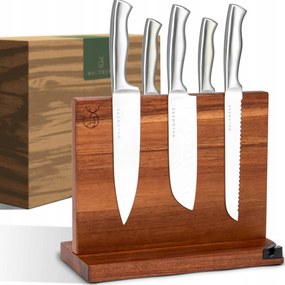 Akácfából készült kétoldalas késtartó blokk 10 férőhelyes