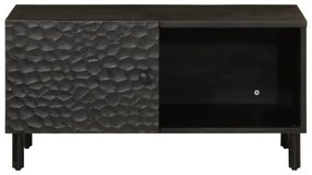 fekete tömör mangófa dohányzóasztal 80 x 50 x 40 cm